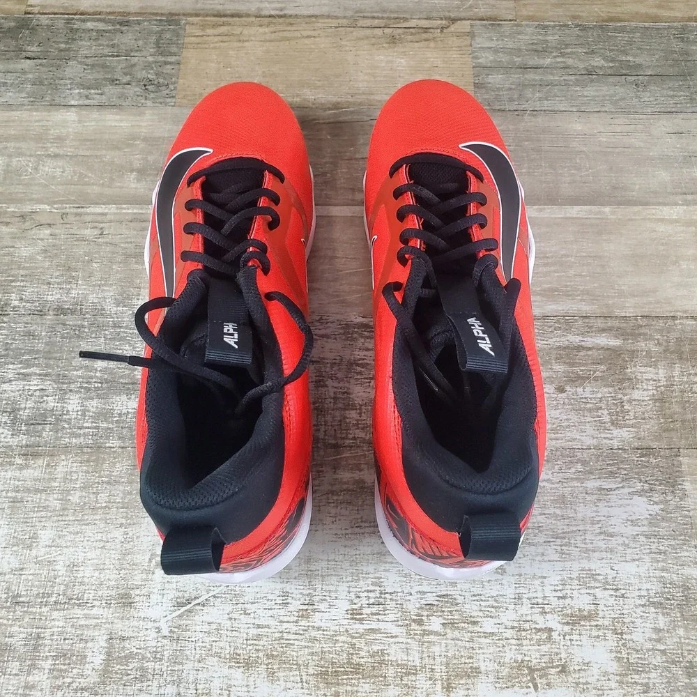 Nike Alpha Menace 4 Shark Mens Shoes Sz 12 Red Black‎ Sports Football Cleats
